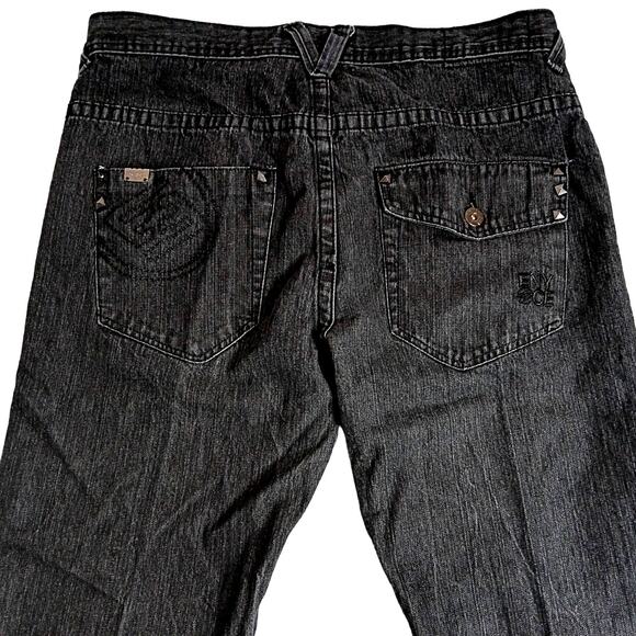 ENYCE Sean Combs Vintage Jeans 38X31 Black Loose Straight Street Back Flap Y2k - Picture 1 of 16